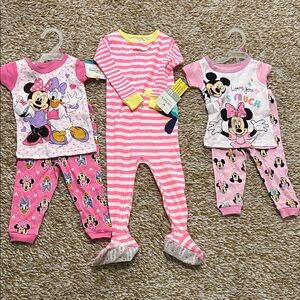 Disney Minnie Mouse Pink and Yellow Pajama Set